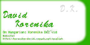 david korenika business card